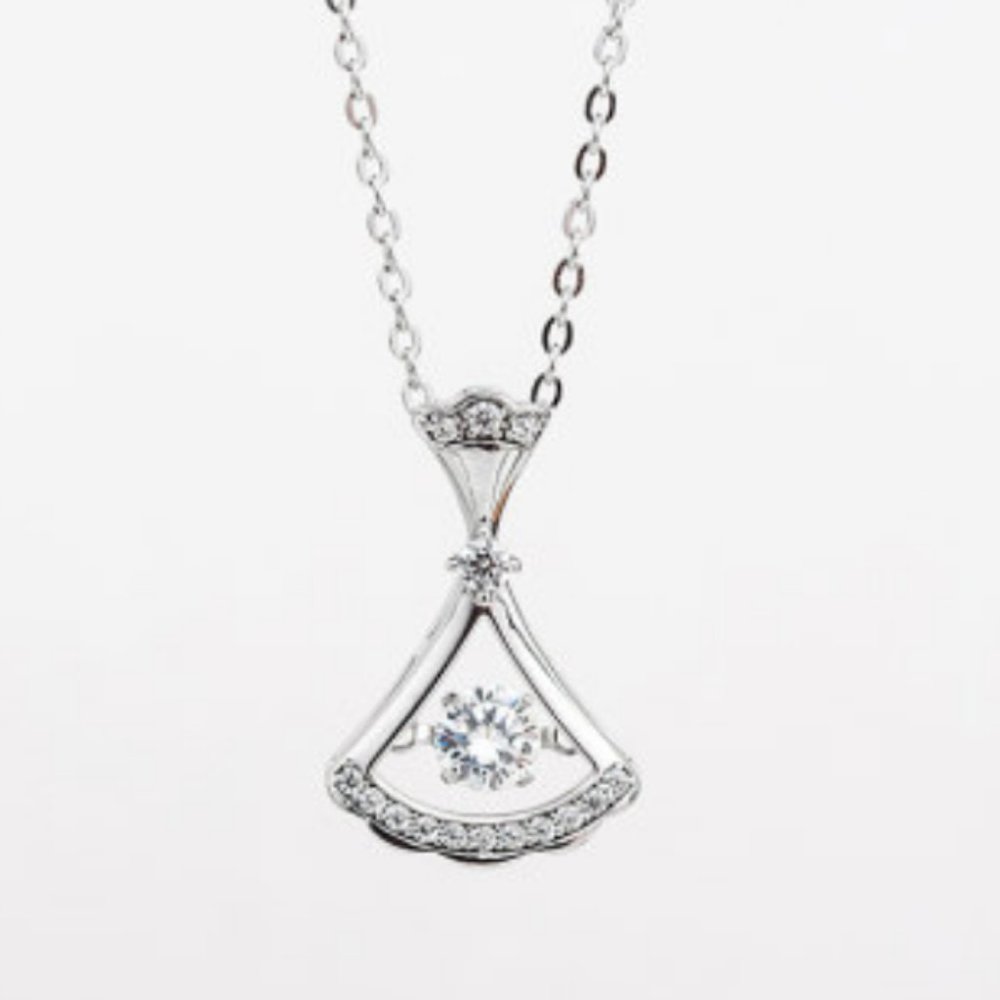 Sterling silver 925 Necklace CZ (Flower Shape)